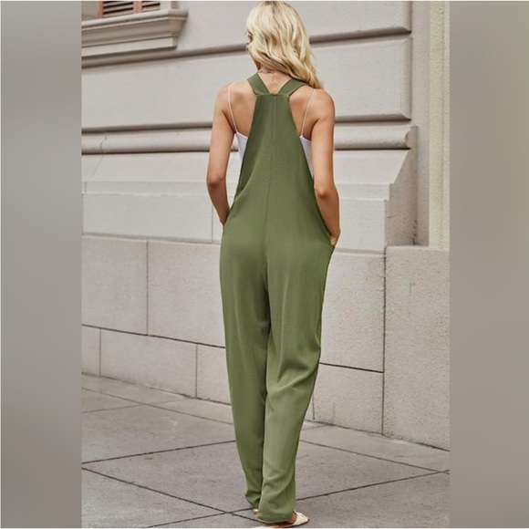 NWT Brand New Jumpsuits for Women Casual Baggy Linen Overall Jumpsuit Boho - Picture 2 of 3